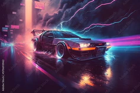 DeLorean driving through the storm | Back to the Future inspired Ai Generated wallpaper ...