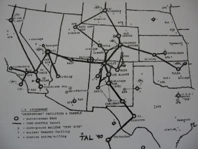 A map of the alleged underground connections emanating from Dulce Base