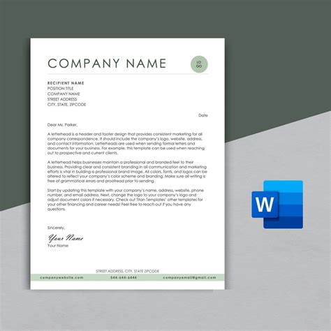 Letterhead Template Modern and Professional Letterhead Microsoft Word ...