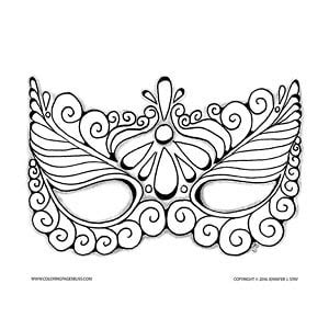 Masquerade Mask Coloring Page