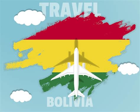 Premium Vector | Traveling to bolivia top view passenger plane on ...