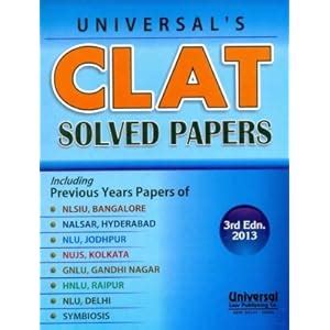 Buy CLAT Solved Papers Including Previous Papers of NLSIU Bangalore ...