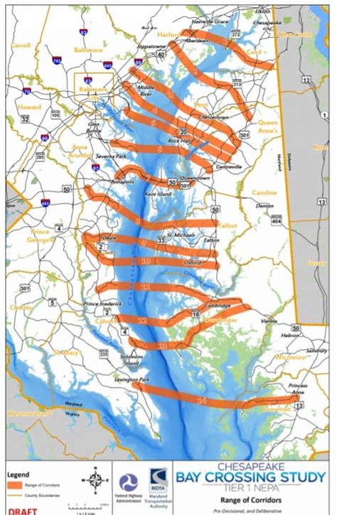 Maps Reveal Possible Locations for a New Bay Bridge | Chesapeake Bay ...