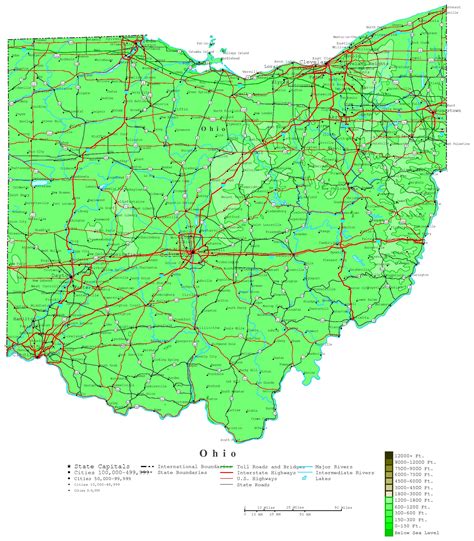 Ohio Contour Map