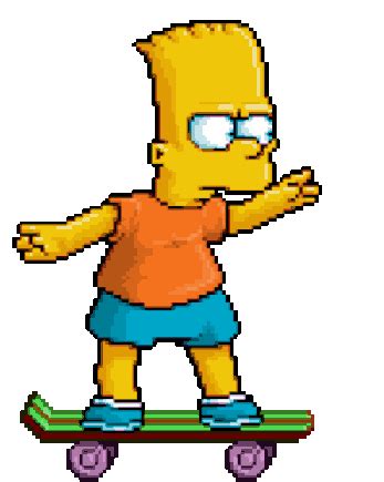 Simpsons Bart on Skateboard Pixel Doodle - Custom Doodle for Google