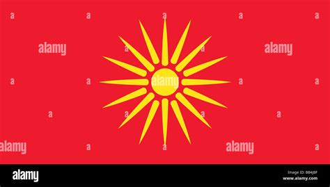 The "Starburst Flag" of Macedonia, a country in the southern Balkans, used from 1992 to 1995 ...