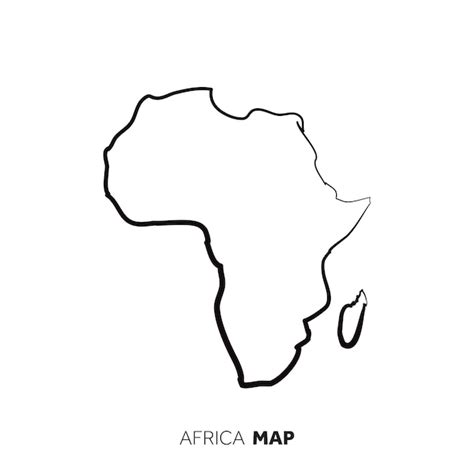 Premium Vector | Africa vector country map outline black line on white background