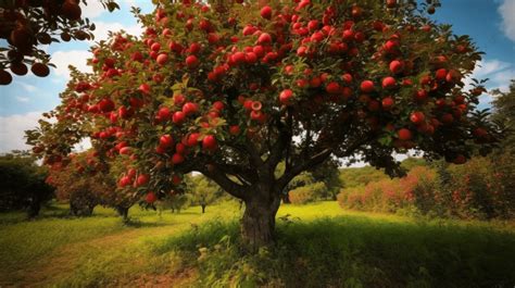 Red Apple Tree In Orchard Background, Apple Apple Tree, Hd Photography ...