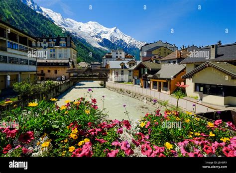 Chamonix downtown in summer, France Stock Photo - Alamy