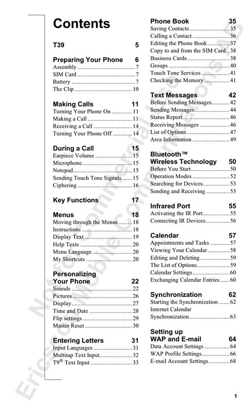 ERICSSON T39 USER MANUAL Pdf Download | ManualsLib