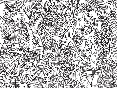 Jungle Coloring Page by Yuliia Bahniuk on Dribbble