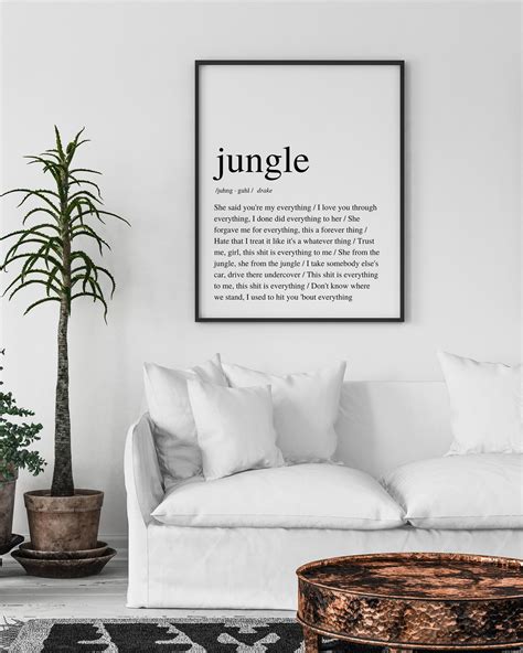 Drake 'Jungle' Drake Song lyrics Drake Poster Drake | Etsy