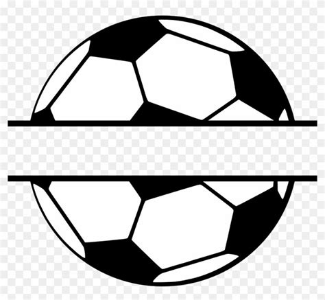 Monogram, Personal Use, Split Soccer Ball, - Split Soccer Ball Svg - Free Transparent PNG ...