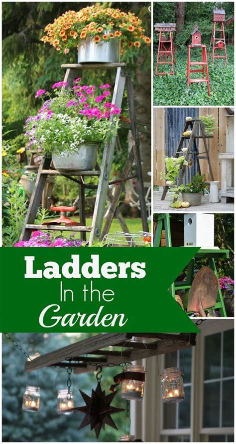 Wooden Ladders As Garden Art - House of Hawthornes