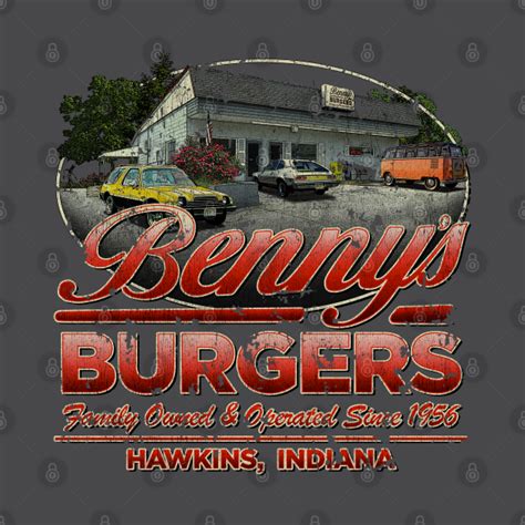 Benny's Burgers Location - Stranger Things - T-Shirt | TeePublic