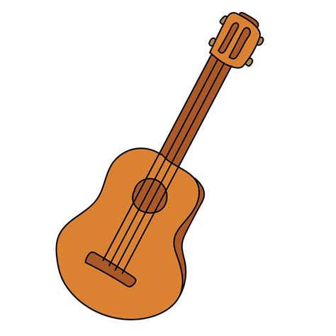 guitarra acústica de dibujos animados 4398075 Vector en Vecteezy