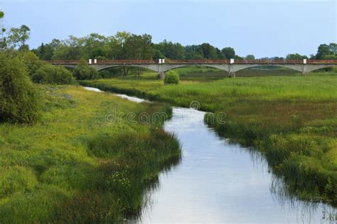 Bridge Over the Kasari River in Summer Stock Photo - Image of path ...