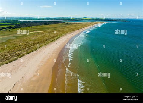 Aerial view of Dunbar Beach at Dunbar in East Lothian, Scotland, UK Stock Photo - Alamy