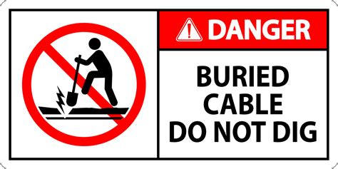 Danger Sign Buried Cable, Do Not Dig On White Background 26155614 Vector Art at Vecteezy