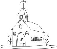 clipart black and white church - Clip Art Library