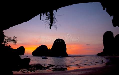 Sunset Beach Krabi Thailand Journey Concept Stock Photo - Image of dusk, concept: 50654266