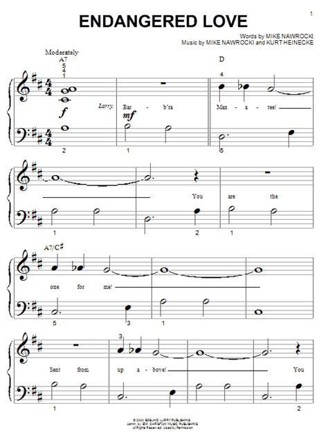 VeggieTales "Endangered Love" Sheet Music Notes | Download Printable ...