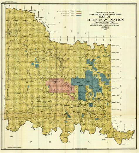 Map of the Chickasaw Nation - Indian Territory Oklahoma - Art Source International