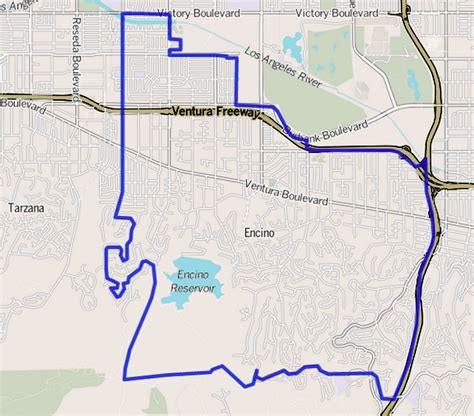 Image: Map of Encino, Los Angeles, California