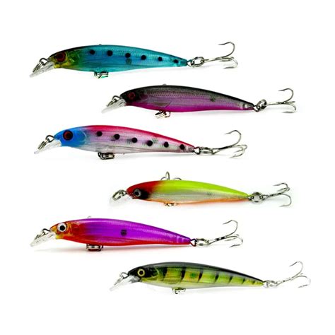 Hengjia 6pcs hard baits minnow fishing lures trout catfish swimbaits ...