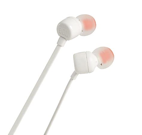 JBL Wired Earbud Headphones JBLT110WHT - Office Depot