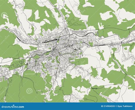 Map of the City of Cluj-Napoca, Romania Stock Vector - Illustration of ...