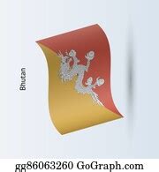 1 Bhutan Flag Waving Form Clip Art | Royalty Free - GoGraph