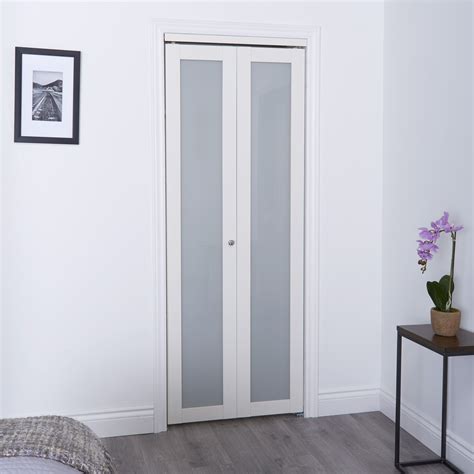 ReliaBilt 36-in x 80-in Off-White Frosted Glass Closet Door | Frosted glass closet doors, Glass ...