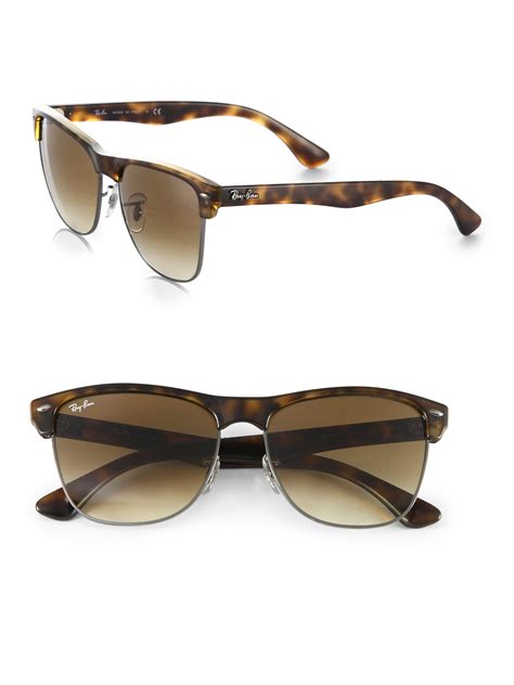 Ray-ban Large Round Clubmaster Sunglasses in Brown (HAVANA) | Lyst