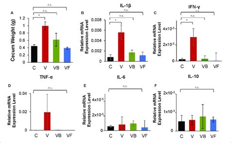 | Changes in cecum size and expression of inflammation-related genes in ...