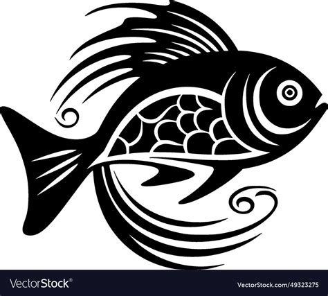 Fish - minimalist and flat logo Royalty Free Vector Image