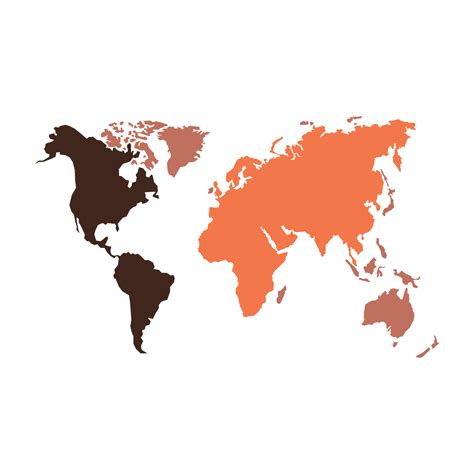 free two color world map continents outline vector 374055