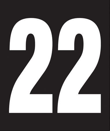 Pump Decal- White on Black, "Number 22"