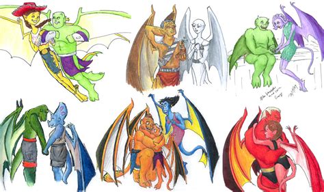 Pixar Gargoyle Couples by Nebulan on DeviantArt