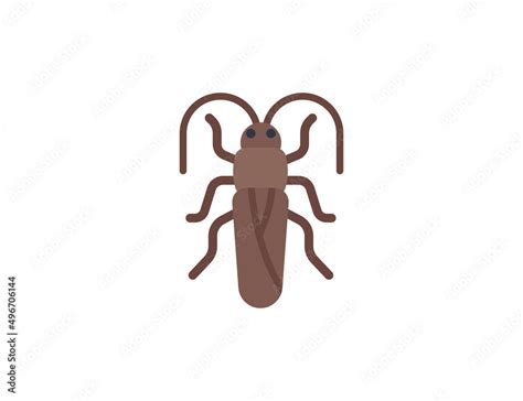 Cockroach vector flat emoticon. Isolated Cockroach emoji illustration ...