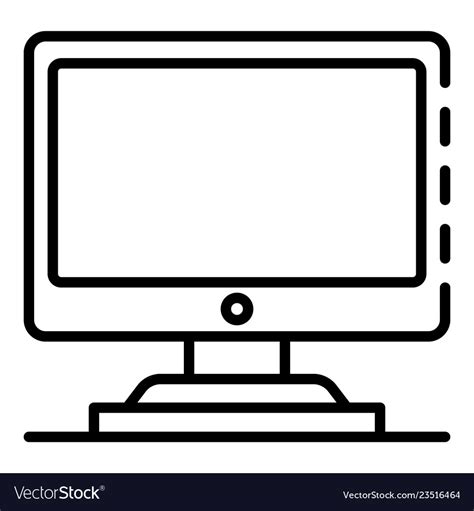 Desktop computer pc icon outline style Royalty Free Vector