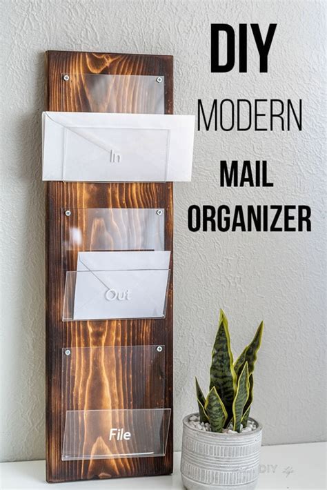 DIY Modern Mail Organizer Using Wood And Acrylic - Anika's DIY Life