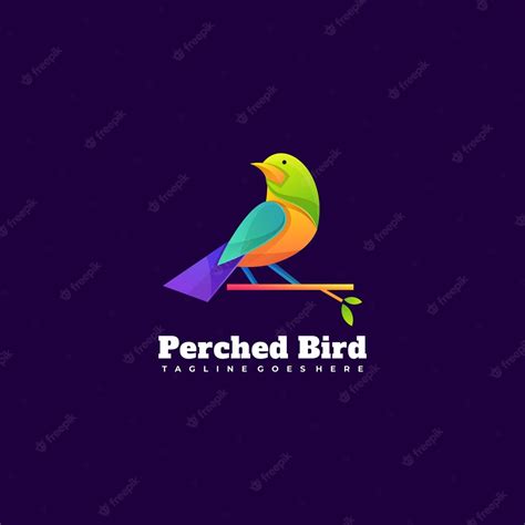 Premium Vector | Logo illustration perched bird gradient colorful style.