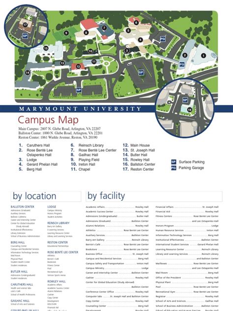 PRINT Marymount University Campus Map | Learning | Personal Growth ...