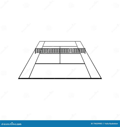 Tennis Court With Dimensions Vector Illustration | CartoonDealer.com ...