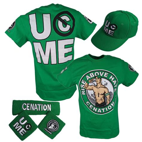 John Cena Mens Green Costume Hat T-shirt Wristbands S - Walmart.com