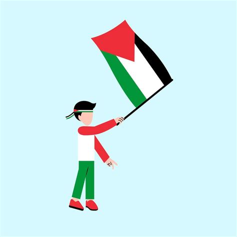 A Man Holding Palestine Flag 37382807 Vector Art at Vecteezy