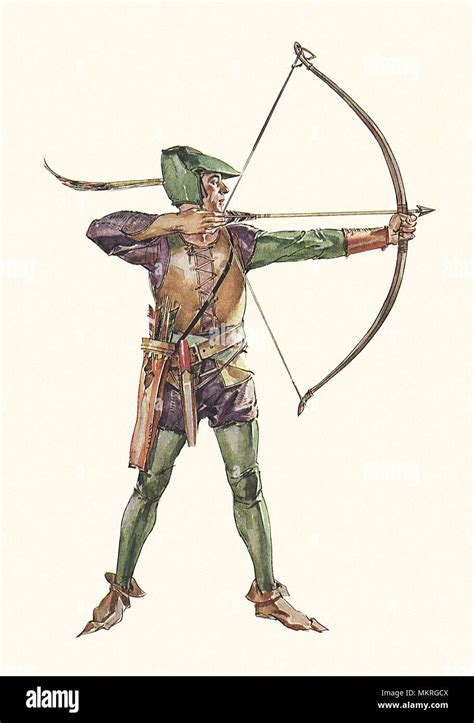 Robin Hood Archer Shooting Bow and Arrow Stock Photo - Alamy