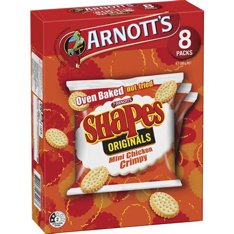 Arnott's Shapes Multipack Cracker Biscuits Mini Chicken Crimpy 8 Pack ...