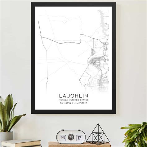 Laughlin Nevada Map Poster, Modern Home Decor Wall Art Print - Custom ...